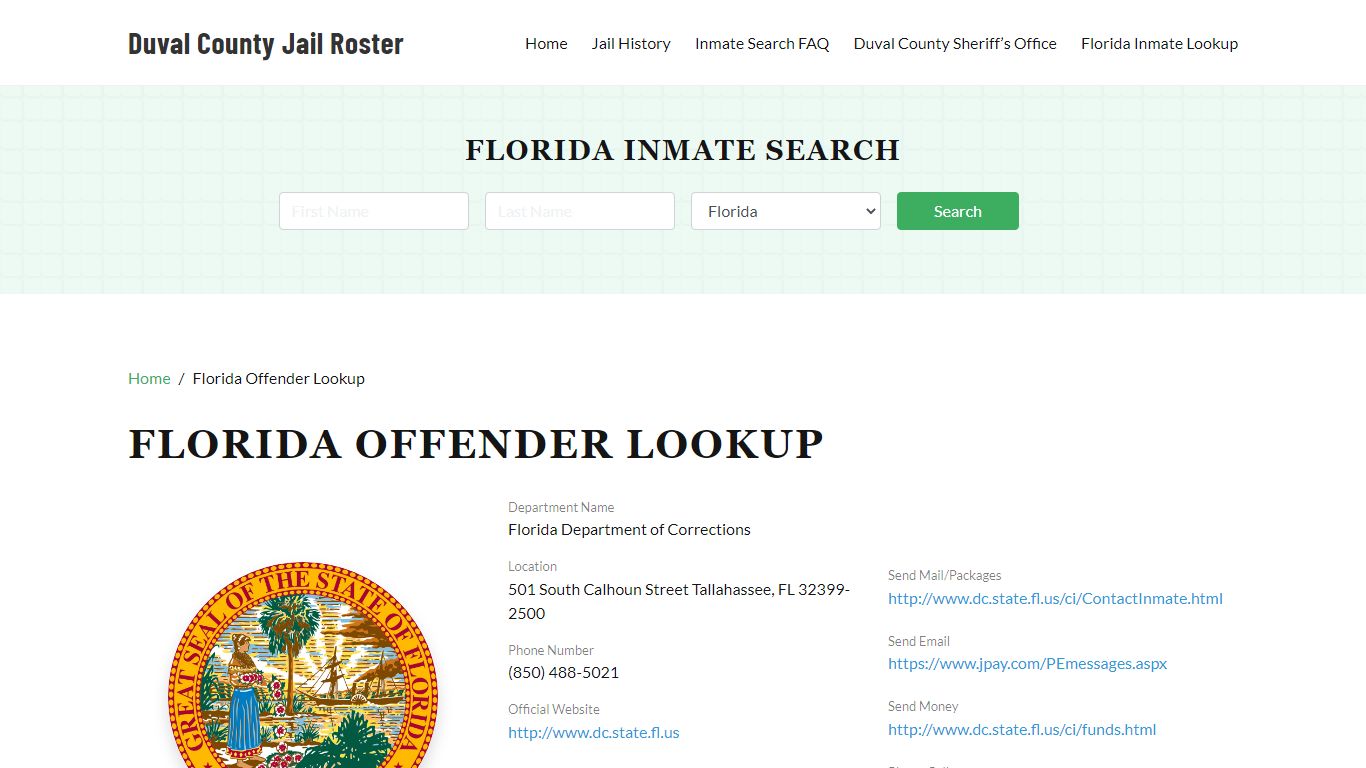 Florida Inmate Search, Jail Rosters - Duval County Jail